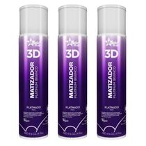 Kit 3 Matizador 3D Platinum Branco Platinado 300ml Magic Color Kit 3 Matizador 3D Platinum Branco Platinado 300ml Magic Color