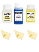 Kit 3 Maxim 250Ml Limpa Chapeados Prata 925 Jóias Ouro 18K +