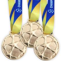 Kit 3 Medalhas Premium de Metal Brilhante Para Premiação Esporte 55mm com Cordão Honra ao Mérito Kit 3 Medalhas Premium de Metal Brilhante Para Premiação Esporte 55mm com Cordão Honra ao Mérito