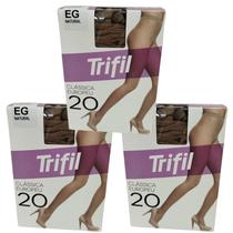 Kit 3 Meia Calça Clássica Europeu Fio 20 Natural EG - Trifil