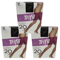 Kit 3 Meia Calça Clássica Fio 20 Preta Grande - Trifil