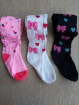 Kit 3 Meia Calça Infantil Bem Grossa Neve Fio 40 Até Tam 12