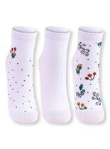 Kit/3 Meia Cano Curto Lupo 04570-889 Feminina Atemporal Algodão T. 34/39