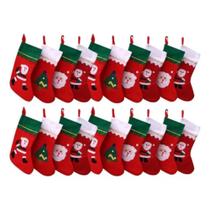 Kit 3 Meia Papai Noel Natal Enfeite Natalino 33cm - Feltro Kit 3 Meia Papai Noel Natal Enfeite Natalino 33cm - Feltro