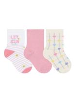Kit/3 Meia Selene 1451.002 Bebê Menina Algodão T. 17/20 21/24