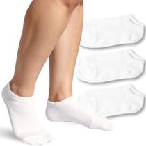 Kit 3 Meia Soquete Masculina Cano Curto Baixo Branca e Preta