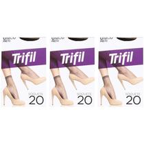 Kit 3 Meia Soquete Social Básica Preta Fio 20 - Trifil