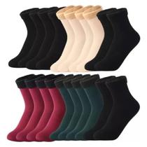 Kit 3 Meia Térmica Grossa Flanelada Fleece Inverno Frio Intenso Masculina