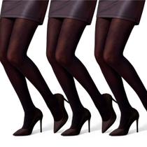 Kit 3 Meias Calça Feminina Opaca Fio 80 Preta Kit 3 Meias Calça Feminina Opaca Fio 80 Preta