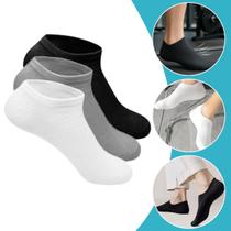 Kit 3 Meias Cano Curto Meia Masculino e Feminino Para Trabalho, Escola, Academia e Esportes Multicolorido Kit 3 Meias Cano Curto Meia Masculino e Feminino Para Trabalho, Escola, Academia e Esportes Multicolorido