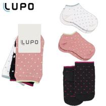 Kit 3 Meias femininas cano curto Adulto Lupo