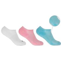 Kit 3 Meias Hoahi Soquete 33-38 Branco Rosa Azul
