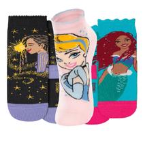 Kit 3 Meias Infantil Lupo Princesas Da Disney Meia Lupo