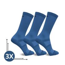 Kit 3 Meias Lisa Rikam Ciclista Corrida Cano Médio Masculina