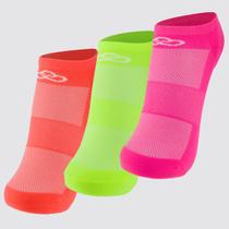 Kit 3 Meias Olympikus Cano Invisível Feminino Neon 2