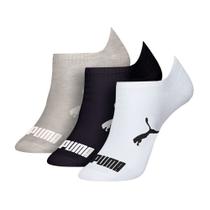 Kit 3 Meias Puma Cano Curto Masculina Cinza/Preto/Branco Kit 3 Meias Puma Cano Curto Masculina Cinza/Preto/Branco
