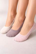 kit 3 Meias Sapatilha Invisível Selene com silicone interno calcanhar REF 7760