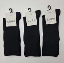 Kit 3 Meias Social Modal Masculina Lupo 1795 Tamanho 39 a 43. Cor:Preto