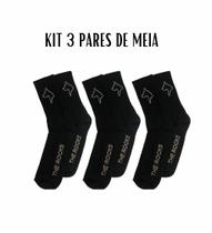 Kit 3 Meias The Rocks Cano Alto atoalhada Masculina