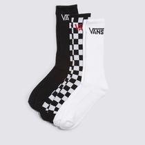 Kit 3 Meias Vans Acess-Meia Malha Black-Checker Casa Xadrez/Preto/Branco