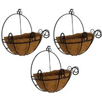 Kit 3 Meio Vaso Fibra de Coco 25cm de Parede Para Plantas Kit 3 Meio Vaso Fibra de Coco 25cm de Parede Para Plantas