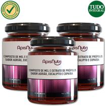 Kit 3 Mel Composto Própolis, Eucalipto, Agrião e Copaíba 300g Kit 3 Mel Composto Própolis, Eucalipto, Agrião e Copaíba 300g