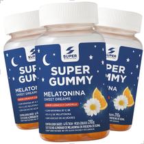 Kit 3 Melatonina 180 Gomas Super Gummy Sleep Sabor Laranja e Camomila Nutrition Vitamina Suplemento