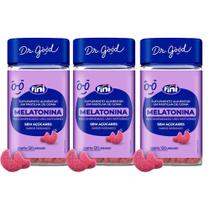 Kit 3 Melatonina Sabor Morango 3x120 Gomas Fini Dr Good
