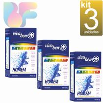 kit 3 Melhor Vitamina de A a Z Homem 60 cápsulas Viva Bem Vitamina completa e formulada para dar energia e vitalidade