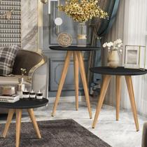 Kit 3 Mesa de Cabeceira Mesa de Apoio Lateral Canto Palito Kit 3 Mesa de Cabeceira Mesa de Apoio Lateral Canto Palito