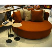 Kit 3 Mesas Laterais KARLA - BAIXA / MÉDIA / ALTA, tampo redondo Itapuã e base Verde Oliva.