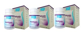 Kit 3 Metilfolato Ácido Fólico 30 Cáps Equaliv Sabor Neutro