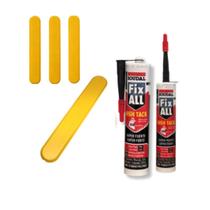 Kit 3 metros Piso Tátil Flex Elemento Direcional Pvc Amarelo e Cola Soudal Fix All 290ml Kit 3 metros Piso Tátil Flex Elemento Direcional Pvc Amarelo e Cola Soudal Fix All 290ml