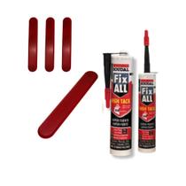 Kit 3 metros Piso Tátil Flex Elemento Direcional Pvc Vermelho e Cola Soudal Fix All 290ml Kit 3 metros Piso Tátil Flex Elemento Direcional Pvc Vermelho e Cola Soudal Fix All 290ml