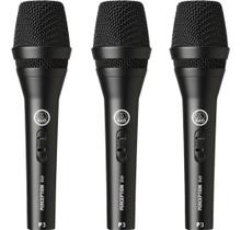 Kit 3 Microfone Akg P3s Perception Dinâmico Original + Nota Kit 3 Microfone Akg P3s Perception Dinâmico Original + Nota