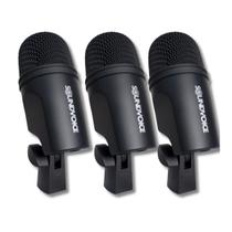 Kit 3 Microfone Bumbo Bateria Trombone Amp Bass Soundvoice