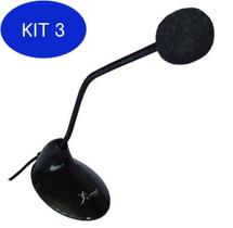Kit 3 Microfone De Mesa Chat Jogos Online Gravações Knup Kp903