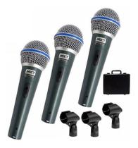 Kit 3 Microfone Dinâmico cachimbo BTM 58-A Profissional MXT Kit 3 Microfone Dinâmico cachimbo BTM 58-A Profissional MXT