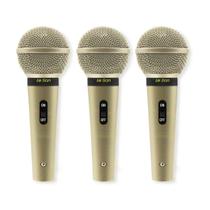 Kit 3 Microfone Profissional Le Son Com Fio Cardióide Sm58 P4