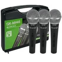 Kit 3 Microfone SK-M48 Skypix Dinâmico Profissional c/ Chave