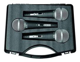 Kit 3 Microfones Com Fio De Mão Dinâmico 48-3 - Csr Cor Preto Kit 3 Microfones Com Fio De Mão Dinâmico 48-3 - Csr Cor Preto
