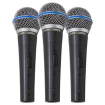 Kit 3 Microfones Dinâmico com Fio TK 58C Onyx Kit 3 Microfones Dinâmico com Fio TK 58C Onyx