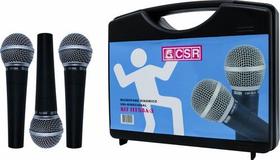 Kit 3 Microfones Dinâmico Mão Csr Ht 58-3 Acompanha Maleta Kit 3 Microfones Dinâmico Mão Csr Ht 58-3 Acompanha Maleta