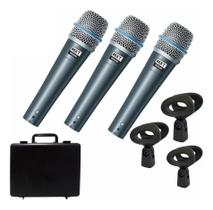 Kit 3 microfones dinâmico profissional mxt Kit 3 microfones dinâmico profissional mxt