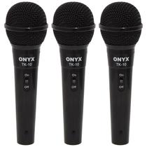 Kit 3 Microfones Dinâmicos com Fio TK 10 Onyx Kit 3 Microfones Dinâmicos com Fio TK 10 Onyx