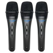 Kit 3 Microfones Dinâmicos Le Son Ls-300 - Com Fio