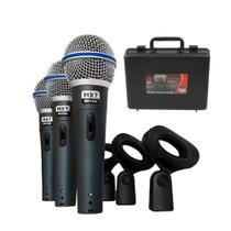 Kit 3 Microfones Mxt Btm58A Pro Dinamico Profisional Cachimb