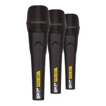 Kit 3 Microfones Profissionais SKP PRO33K Dinâmico Cardióide Kit 3 Microfones Profissionais SKP PRO33K Dinâmico Cardióide