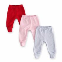 Kit 3 Mijão Bebê Culote Suedine 100% Algodão Pé Reversível Vira Pé Cores diferentes PP ao GG