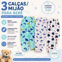 Kit 3 Mijão Bebê Menino Menina Calças RN Malha 100% Algodão P ao G Oferta Liquida Lumana Cor:MeninosTamanho:G Kit 3 Mijão Bebê Menino Menina Calças RN Malha 100% Algodão P ao G Oferta Liquida Lumana Cor:MeninosTamanho:G